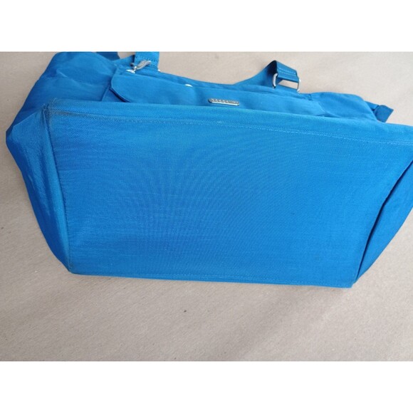 Baggallini Blue Tote Bag With Lots Of Pockets Pink Interior Travel Bag Carry On - Picture 8 of 11